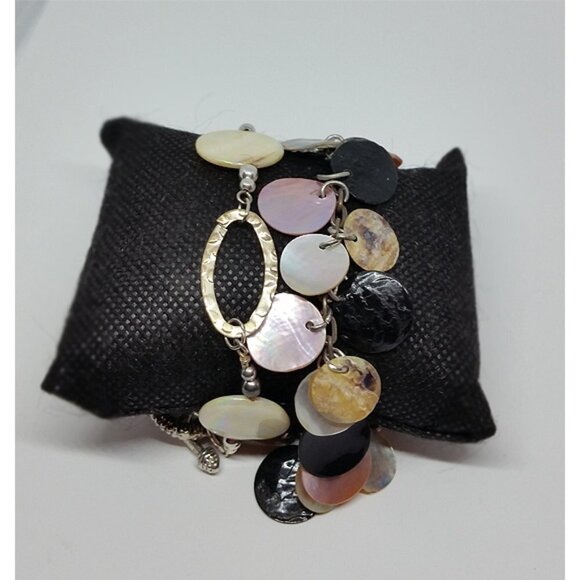 CURATED bundle lot 2 mop and shell chain bracelets beach boho ocean sea theme - Picture 2 of 3